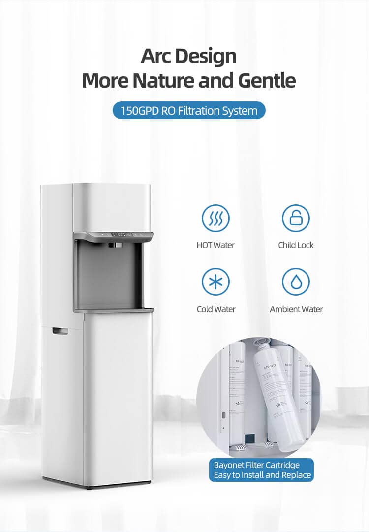 hot and cold water dispenser with ro